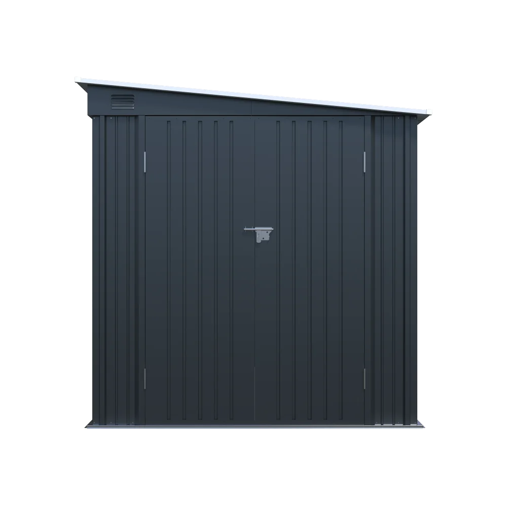 6x8FT Galvanized Steel Outdoor Storage Shed with Lockable Double Doors, Metal Lean to Shed with Free PC Light Board for Tools, Bikes & Patio Essentials (Without floors)
