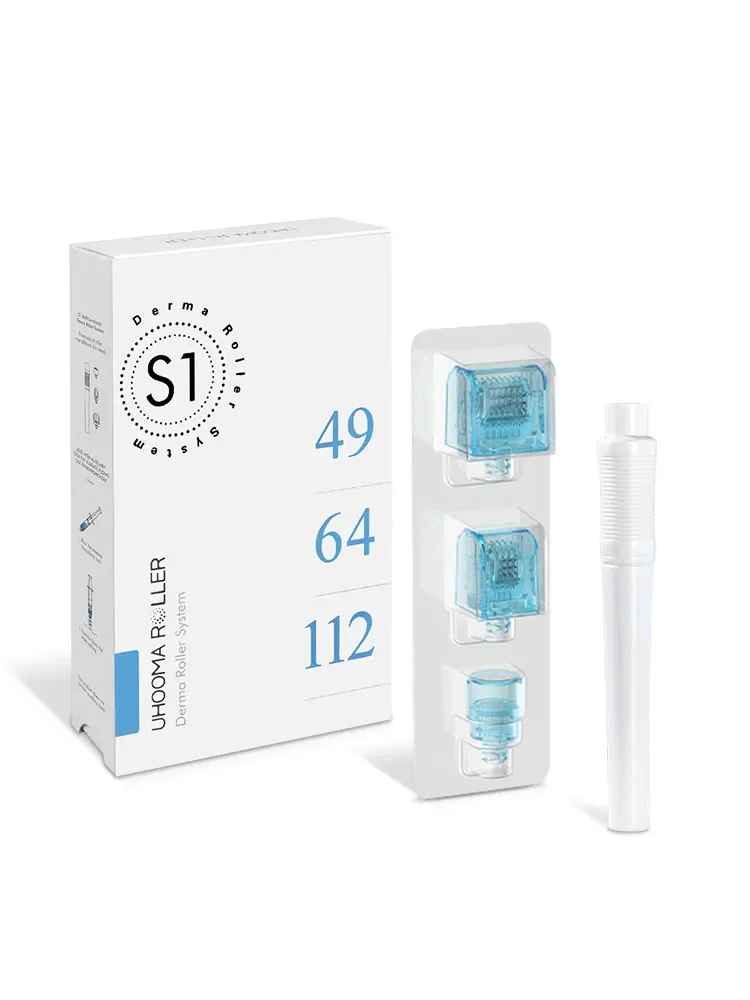 Derma Roller Stamp 3-in-1 Hydra Microneedling 49-Pin 64-Pin 112-Pin Dermaroller für Lippen-Boost, Gesicht, Kopfhaut, Bart, Schönheitspflege-Werkzeug – Detail 8