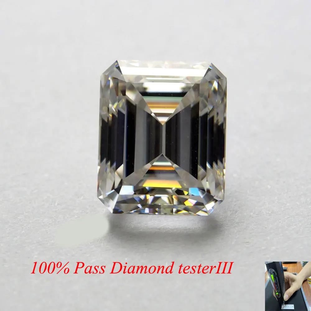 

VVS White D Emerald Cut 0.5 - 3 Carat Synthetic Moissanite Pass Positive Diamond Test 3 Loose Gemstone