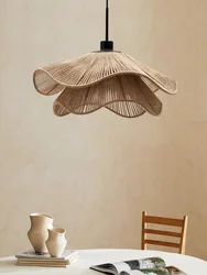 Nordic Minimalist Wabi Sabi Hemp Rope Chandelier Restaurant Bedroom Dining Room Decoration B&B Led Pendant Lights Lamp Luminaire