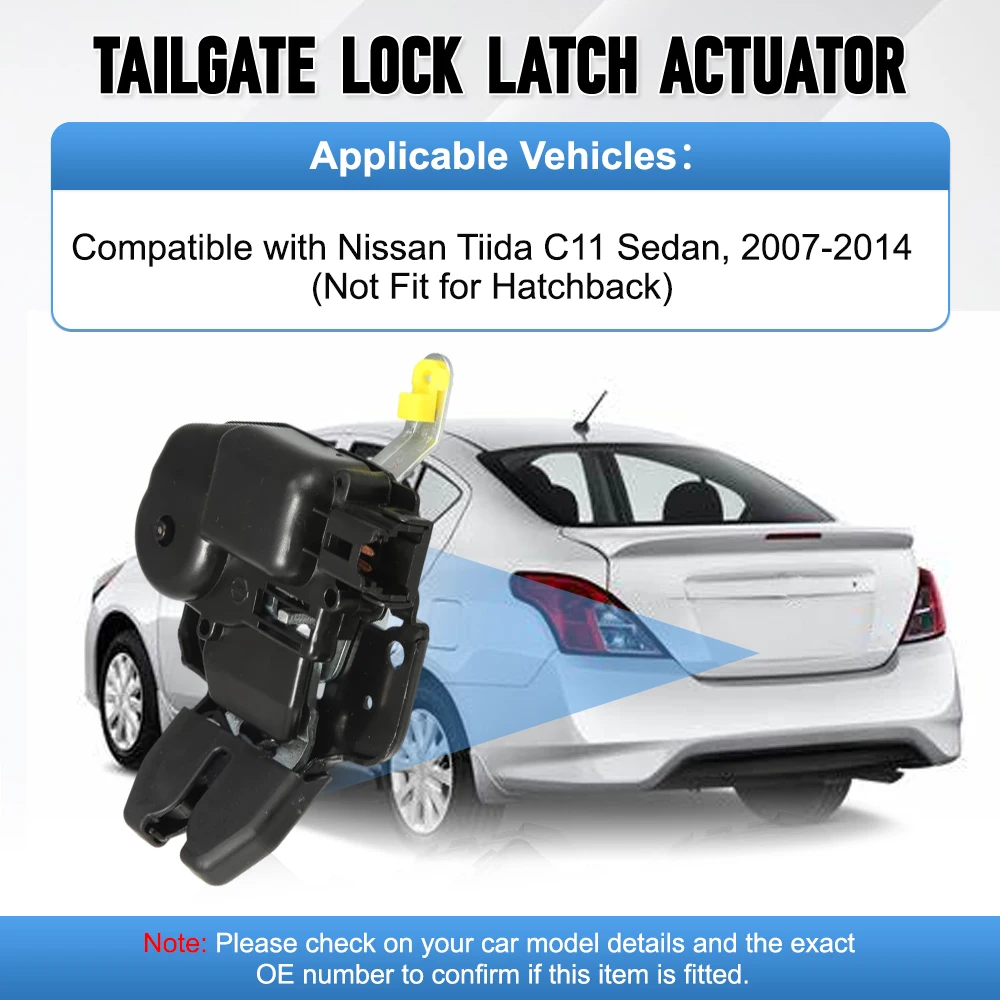 

For Nissan Tiida C11 Sedan 2007 2008 2009 2010 2011 2012 2013 2014 Car Rear Tailgate Latch Actuator 84631-ED40A 84631-ED400