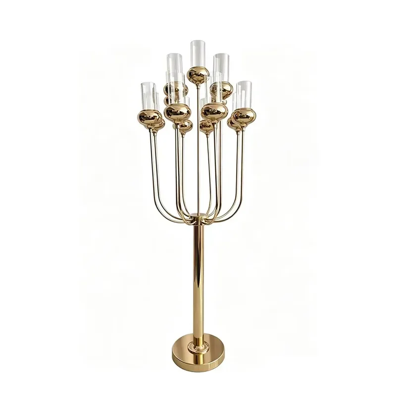 IMUWEN Model 651201 Spot Cross-border China Wedding Iron Golden Electroplating Candlestick Auditorium Hotel Main Table