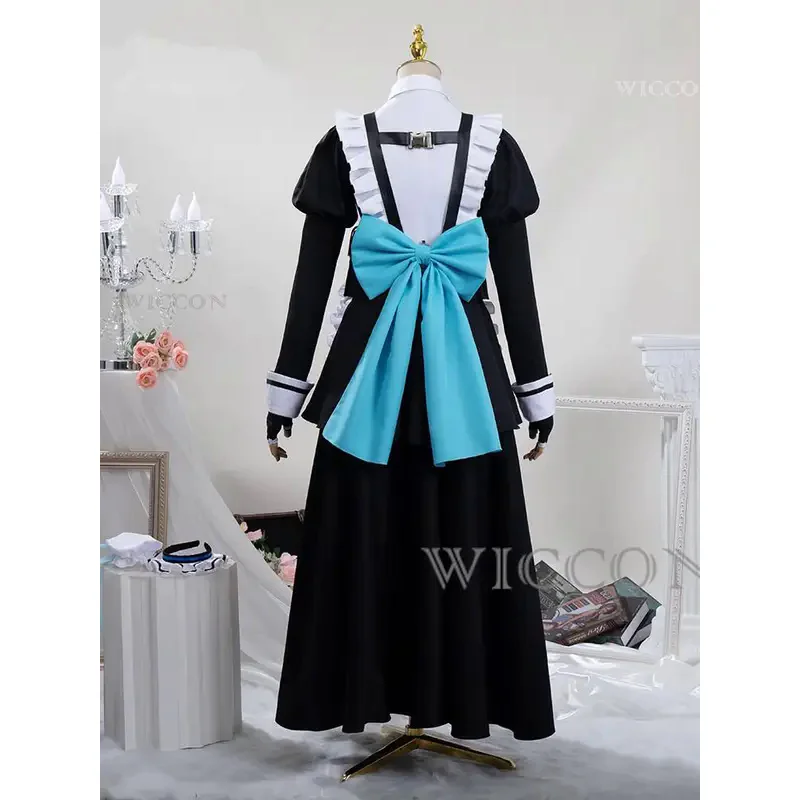 Game Anime Blue Archive Cosplay Asuma Toki Women Girl Maid Uniform Longuette Dress Short Skirt Bow Full Suit Carnival Costume