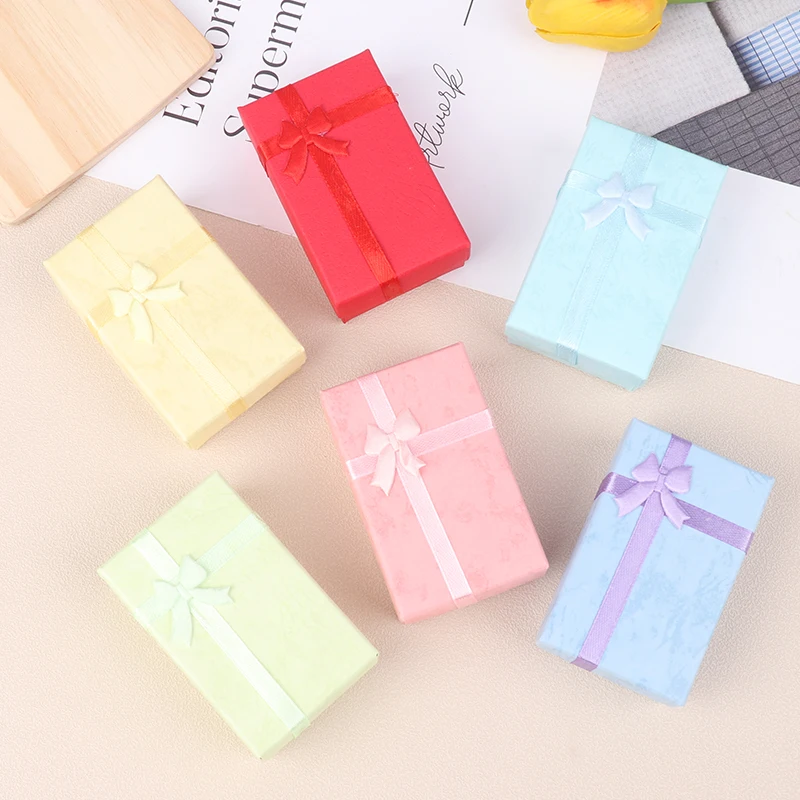 5pcs/lot Box Jewelry Packaging Box Cardboard Jewellery Box Earrings Ring Necklace Wedding Gift Packaging Box