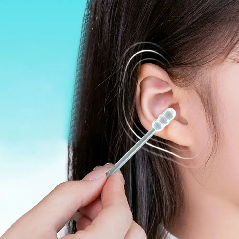 24PCS/Box New Silicone Disposable Ear Swabs Soft Ear Cleaner Ear Wax Removal Tool Sticky Ear Swabs Children Adult