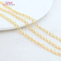 14K Gold Color Plated Brass Chains Round Chains DIY Jewelry Findings for Women Necklace Bracelet Jewelry Making Components DIY