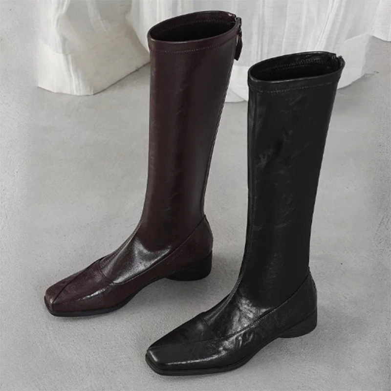 

High Boots for Women Fashion Dress Heeled Shoes Winter Designer Knee High Boots 2026 New Trend Goth Chelsea Botas Para Mujer