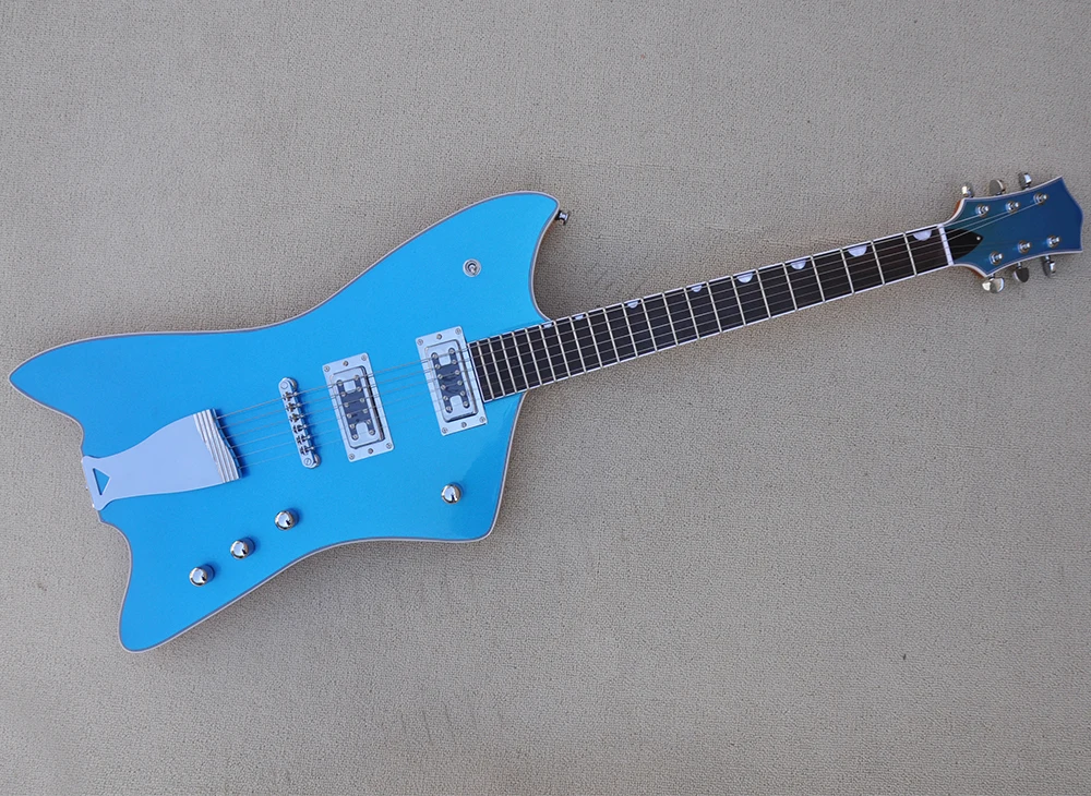 

Blue 6 Strings Electric Guitar with Flame Rosewood Fretboard,22 Frets,Customizable