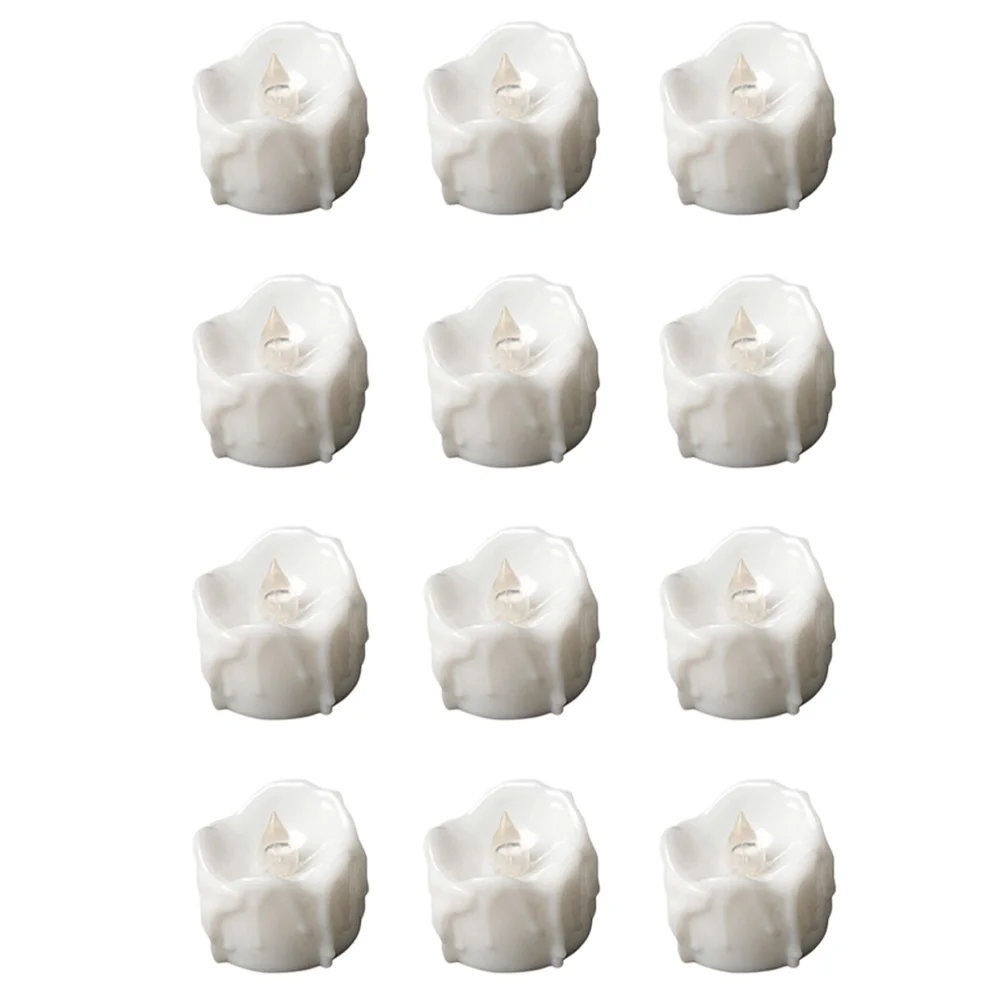 

12 Pcs LED Electronic C les Timer Smokeless Decorative Lights for Home Garden Party Church Restaurant Table Centerpieces LED