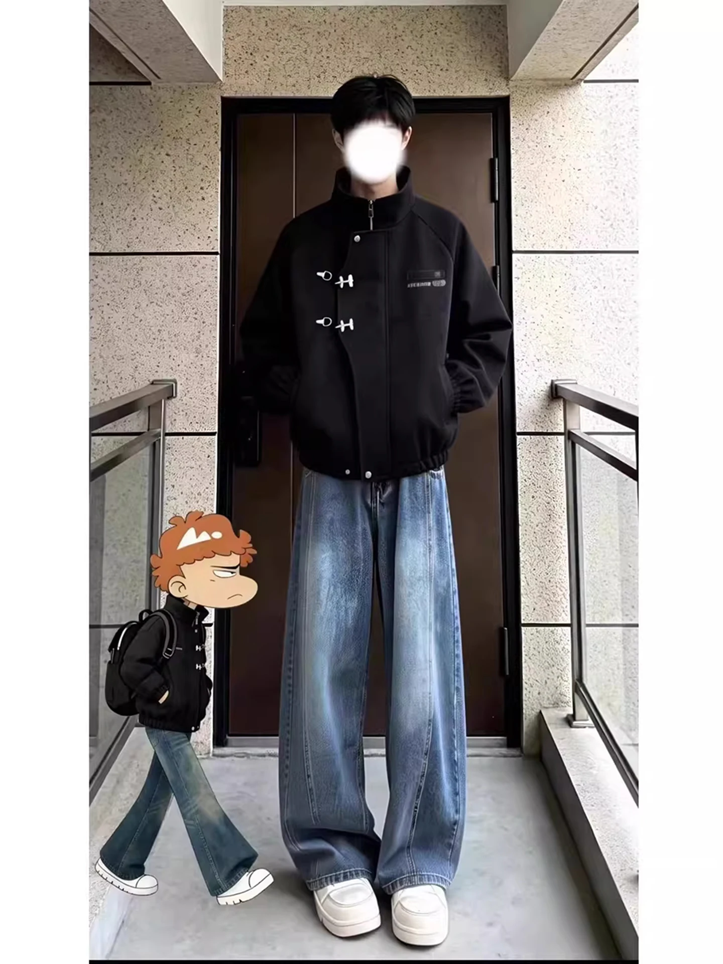 

Cleanfit Men's Waed Knife Jeans American Sle Slant Cut Deconstructed High Street Vibe Micro Flared Pants