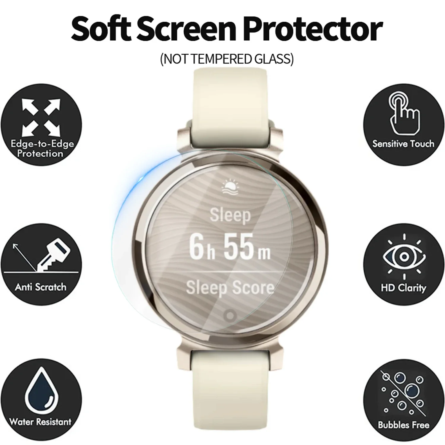 Full Cover Screen Protector For Garmin Lily 2 Active Smartwatch Anti Scratch Tempered Glass Protective Films For Lily2 Active