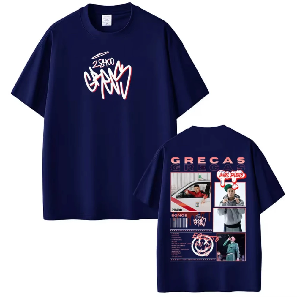 Rapper Grecas Tour 2026 Album-Print T-Shirt für Herren und Damen, Modisches Oversize-T-Shirt, Lässiges Kurzarm-Baumwoll-Shirt, Streetwear – Detail 5