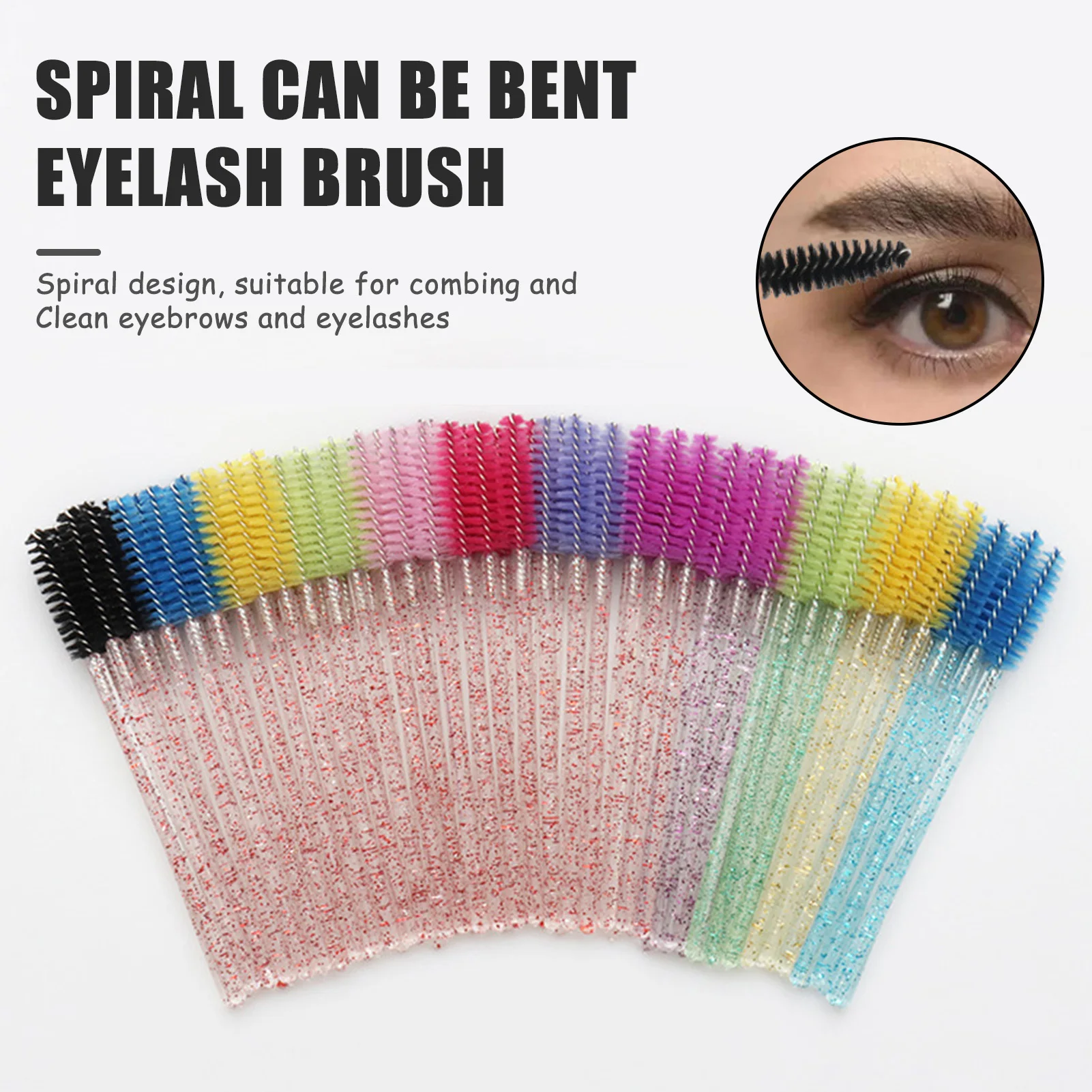 50 Stuks Kristal Wimpers Borstel Kam Wimpers Extensie Mascara Wands Make-Up Professionele Make-Up Schoonheid Tool