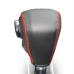 Black Leather Hand-stitched Car Gear Shift Knob Covers for Honda CRV CR-V 2012 2013 2014 Automatic Gear Shift Knob Case