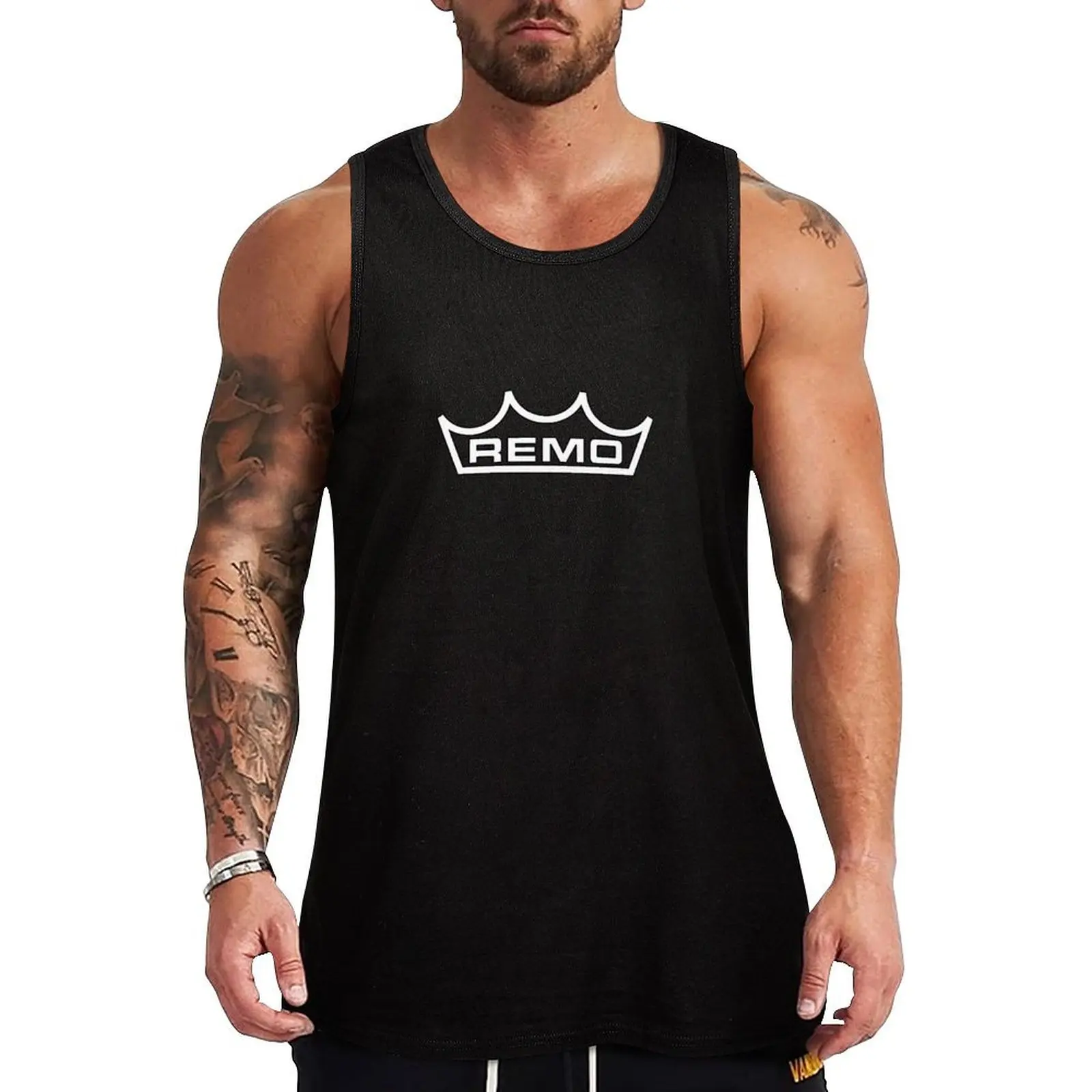 Remo-Camiseta sin mangas blanca para hombre, ropa de fitness para gimnasio, camiseta sin mangas