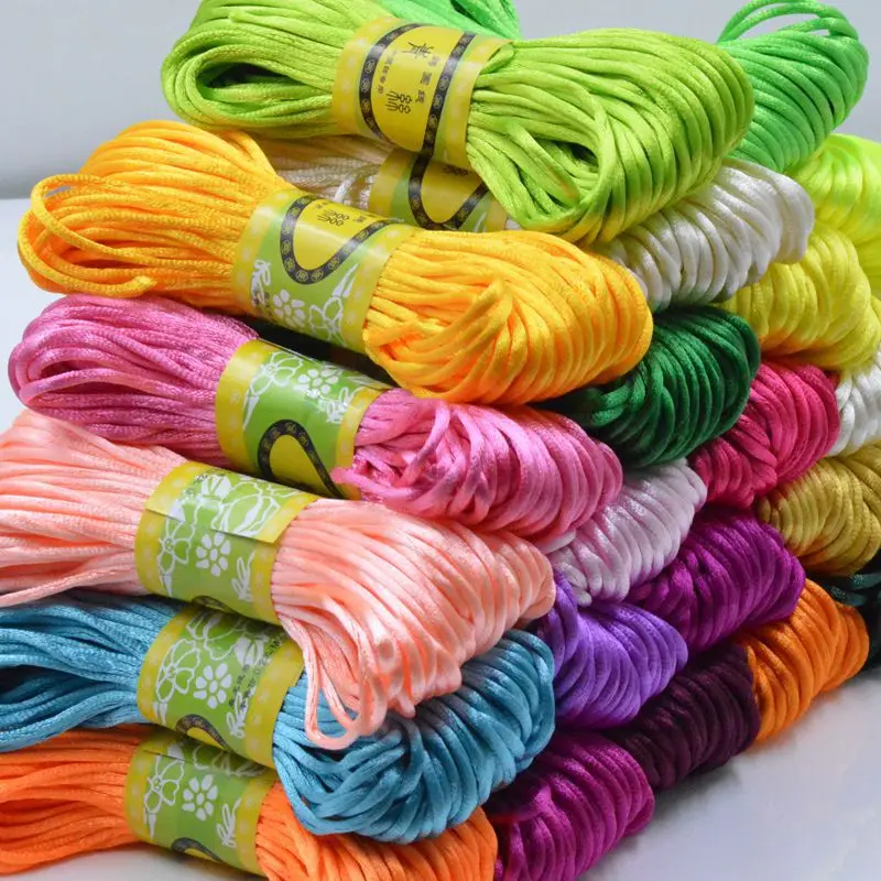 

20 Meters Braided Macrame Rope Silk Macrame Cord Rope Thread Wire Nylon Cord DIY For Making Chinese Knot Bracelets Rat Tail Cord