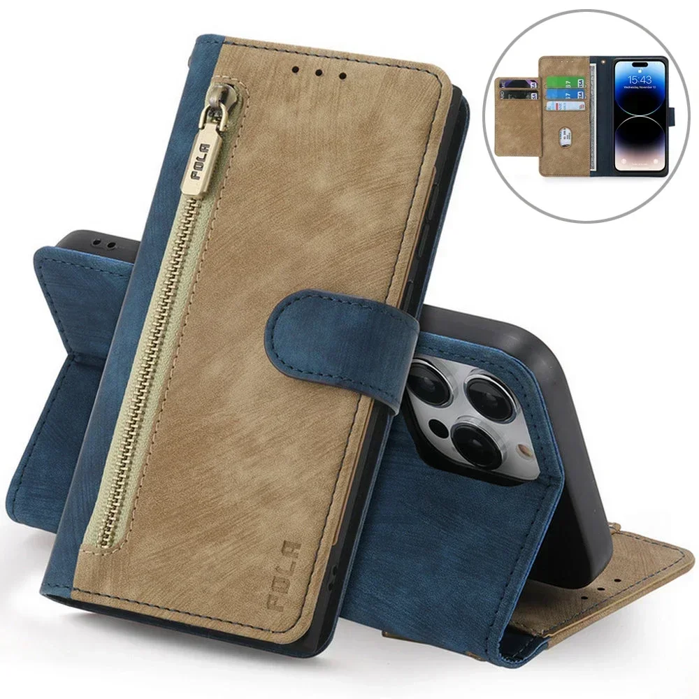 

For Oneplus 11 12 13 5G Flip Case OnePlus 13 Zipper Leather Wallet RFID Book Etui One Plus 11R 10R 10T 9R 8T 8 9 10 Pro Cover