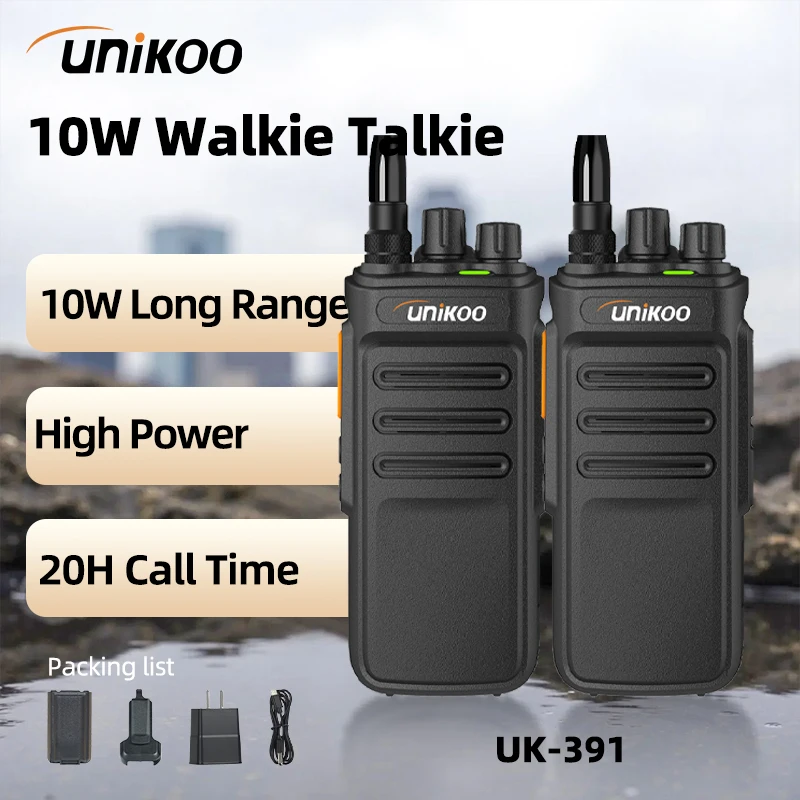 

UNIKOO UK391 10W Walkie Talkie Long Range Communication Radio Walkie-talkie Two-way Radio PMR/FRS License-free Communicator FM