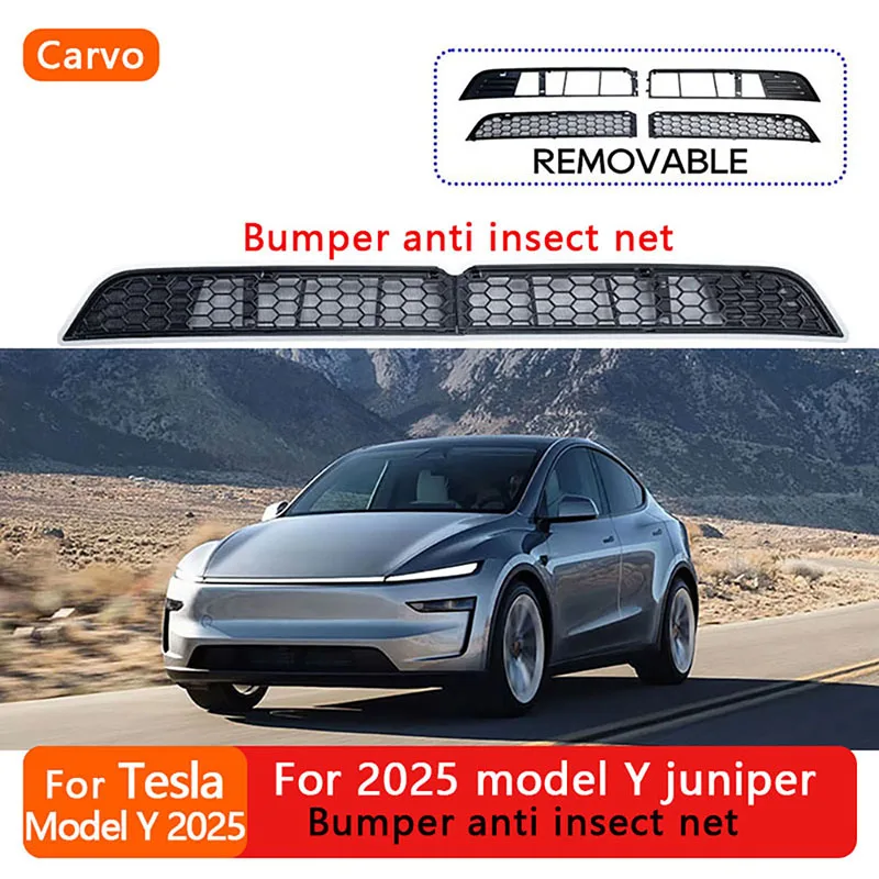 

For Tesla Model Y 2025 Launch Lower Bumper Anti Insect Net Anti Dust Proof Inner Vent Grille Cover Insect-proof Front Cover