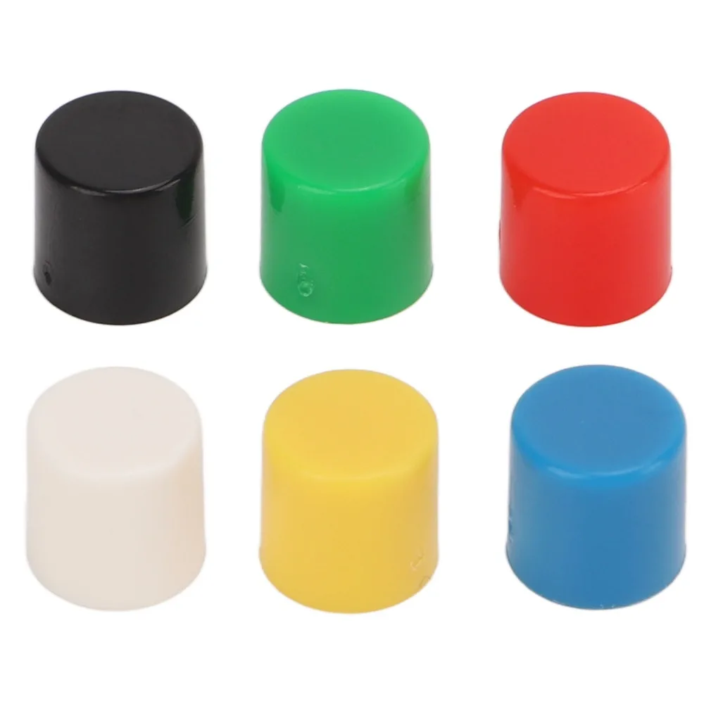 180PCS 6 Colors Breadboard Push Button Cover Round Shape ABS Plastic Push Button Cover Set Switch Button Hats Component Repair