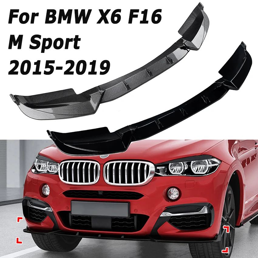 

Автомобильный передний бампер, спойлер для BMW X6 F16 M Sport 2015-2019, передний диффузор, сплиттер, автомобильные аксессуары, автозапчасти для вторичного рынка
