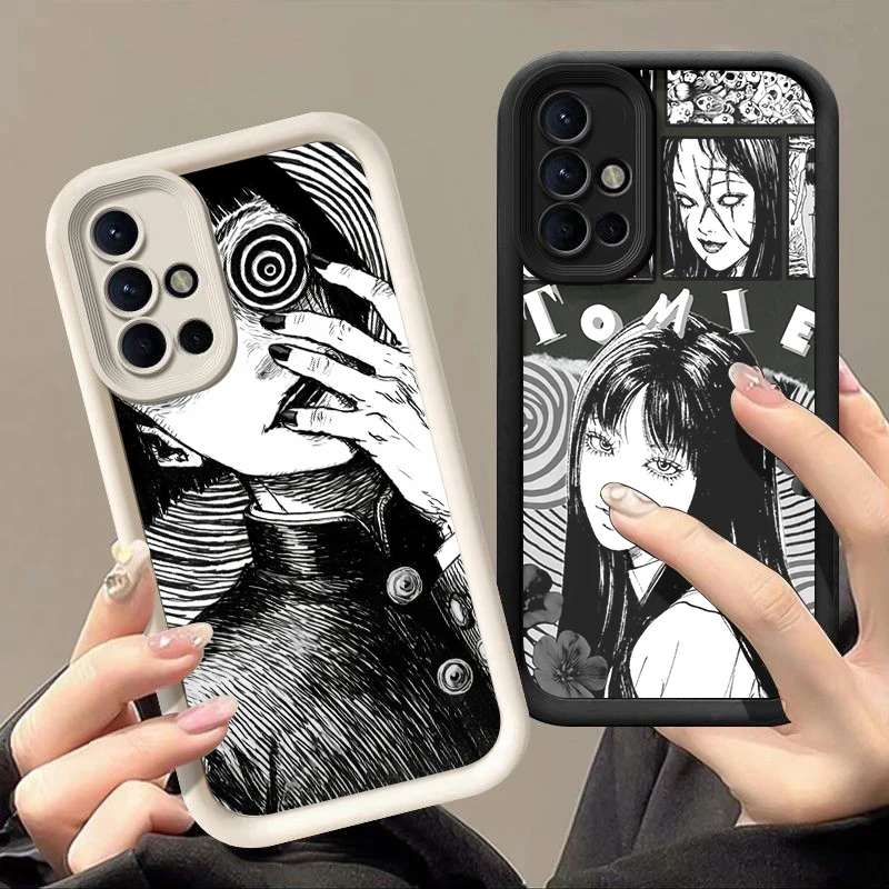 T-Tomie Junji Ito Sky Eye Stairs Soft Silicone Phone Case For Samsung Galaxy S20 S21 S23 S24 FE S22 S25 Plus Ultra