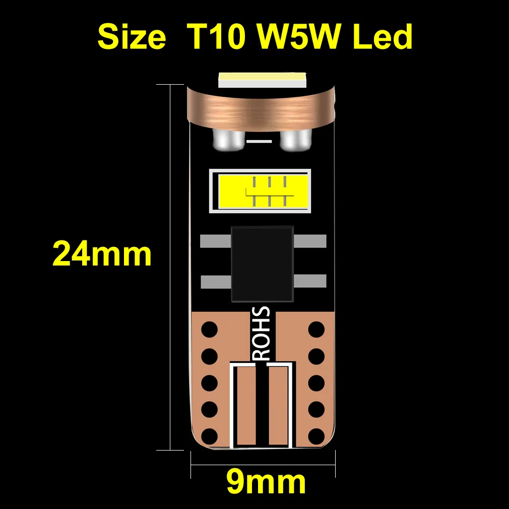 2000LM CSP T10 W5W LED Bulbs 194 168 LED Car Canbus Interior Map Dome Lights Parking Light Auto Signal Lamp 12V 6000K