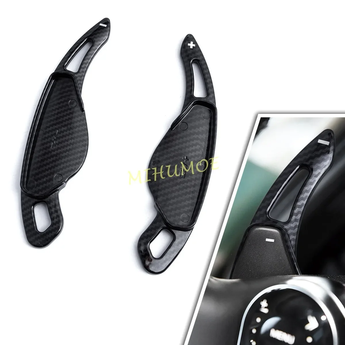 Steering Wheel Paddle Shifter Extension Trims For Range Rover Evoque Sport Discovery LR2 LR4 Jaguar XE XF XJ E-PACE Carbon Fiber