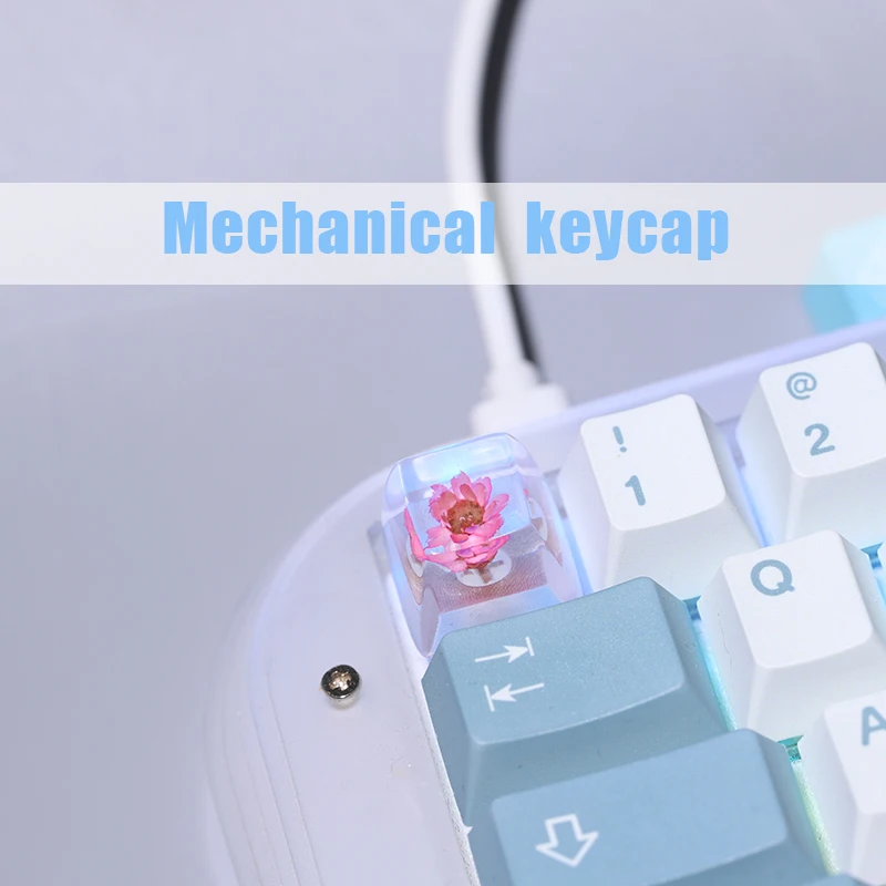 Decoração personalizada Handmade Custom Flower Backlight Resina Keycaps Girl Cute Gift para Teclado Mecânico Cherry MX Switch