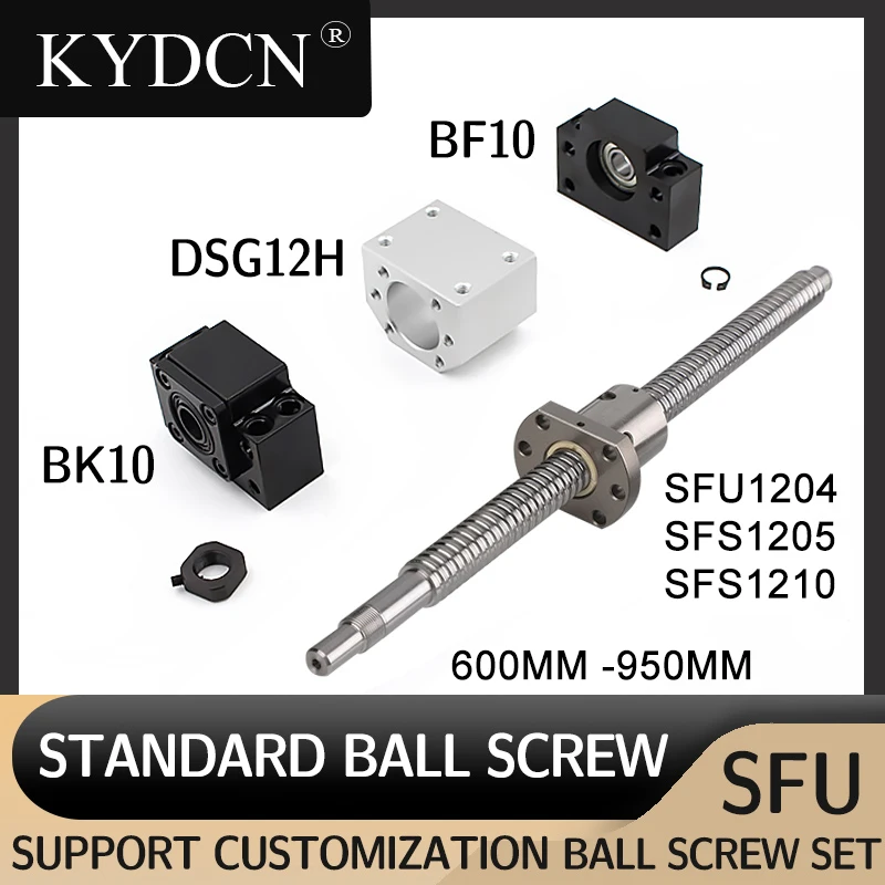 

Ballscrew SFU1204 SFS1205 Set RM1204-1000 Rolled Ball Screw C7 With Flange Single Ball Nut End Machined+BK/BF10+Ball Nut Housing