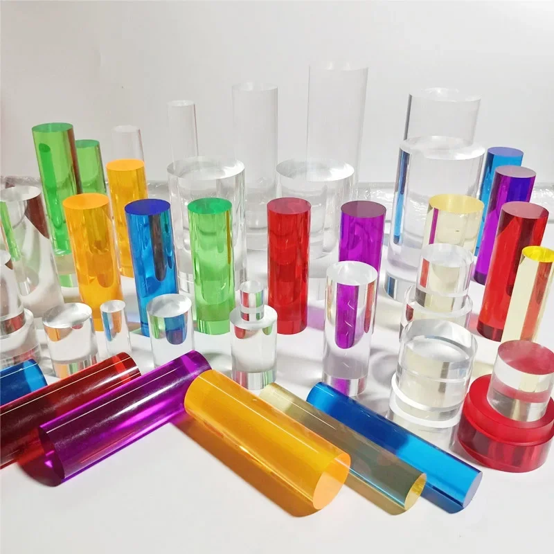 Colourful Acrylic Plexiglass Round Rod Acrylic Circular Bar Solid Plexiglass Cylindrical Light Guide Rod Industrial Model