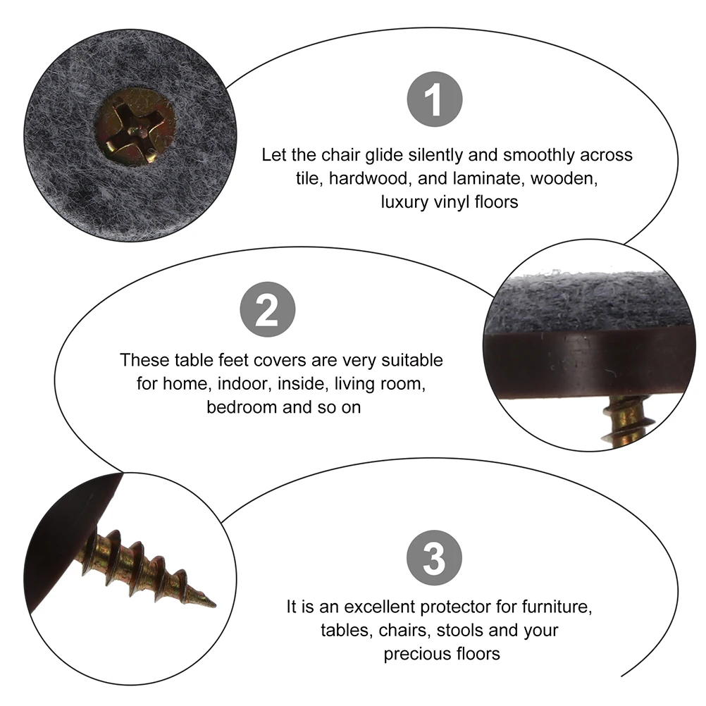 

20Pcs Furniture Glide Pads Strong Nail Design Long Lasting Easy Fixation Anti-Noise for Tables Furniture Pads