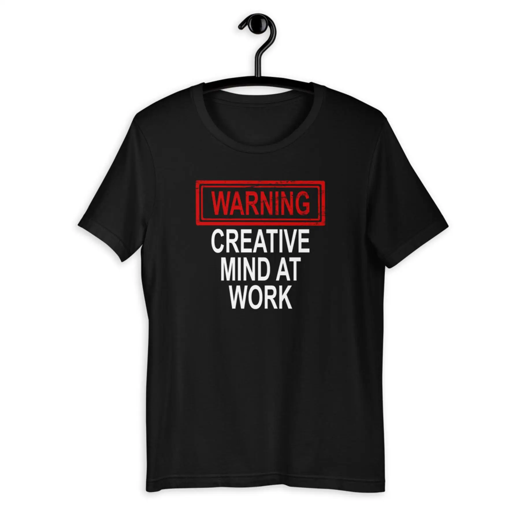 

Warning Creative Mind At Work Funny Short-Sleeve Unisex T-Shirt