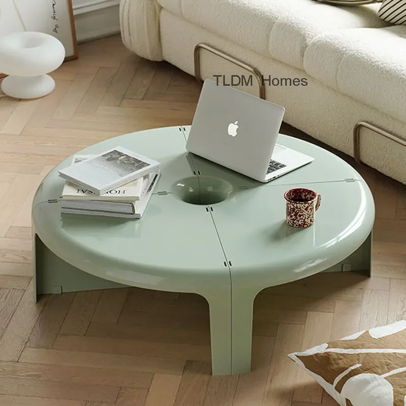 Round Nordic Combined Splicing Plastic Side Table Coffee Tables Creative low Dining Tables Bedroom Mobile Storage Furniture HY