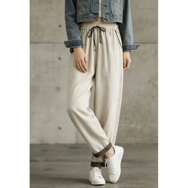 

Свободные брюки с высокой талией, прямые брюки-харлан, повседневные брюки, облегающие брюки в европейском стиле, большие размеры, женские, весна-лето