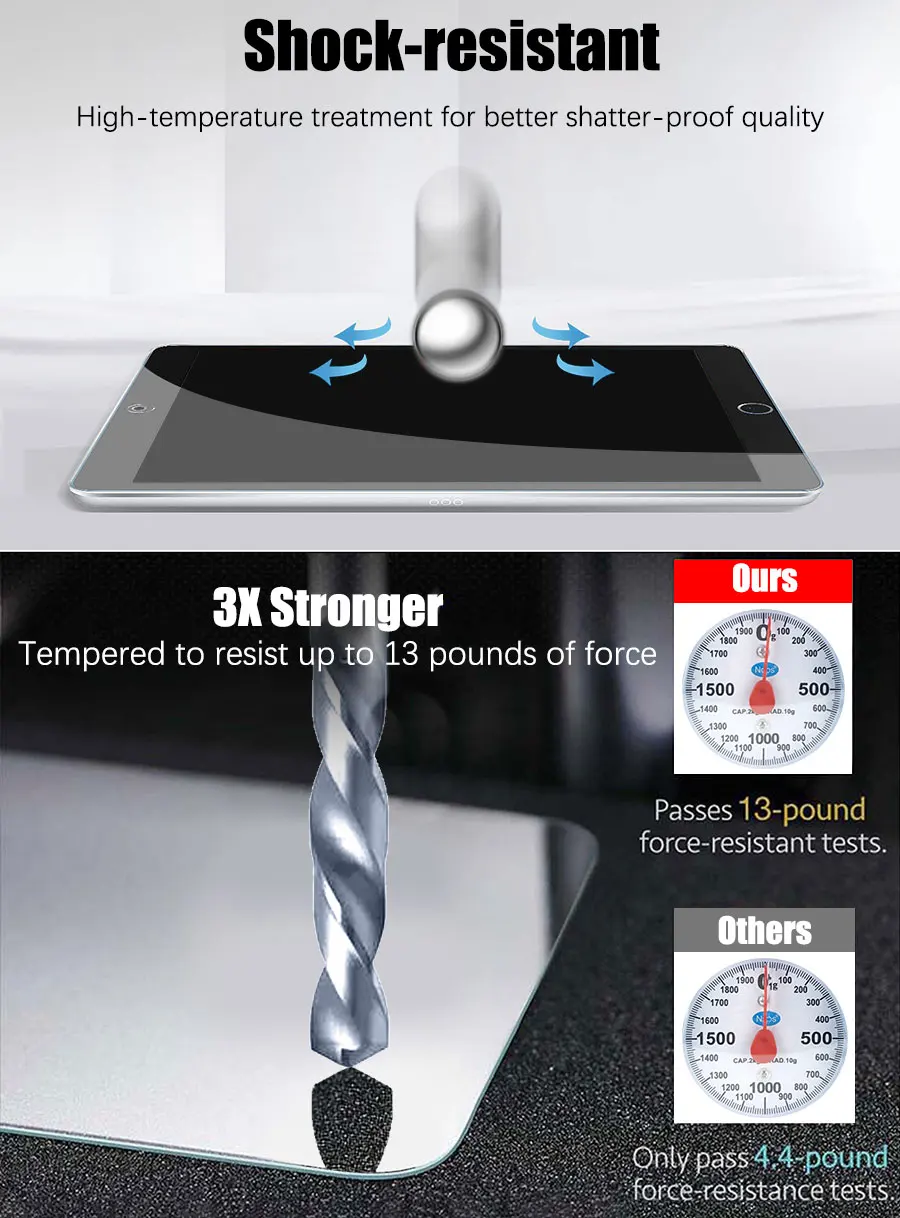 2 Stück klares gehärtetes Glas für iPad 9 8 7 6 5 9. Generation 8. 7. 6. Displays chutz folie für iPad Pro 11 10,5 9,7 Luft 5 4 Mini 6 – Detail 6