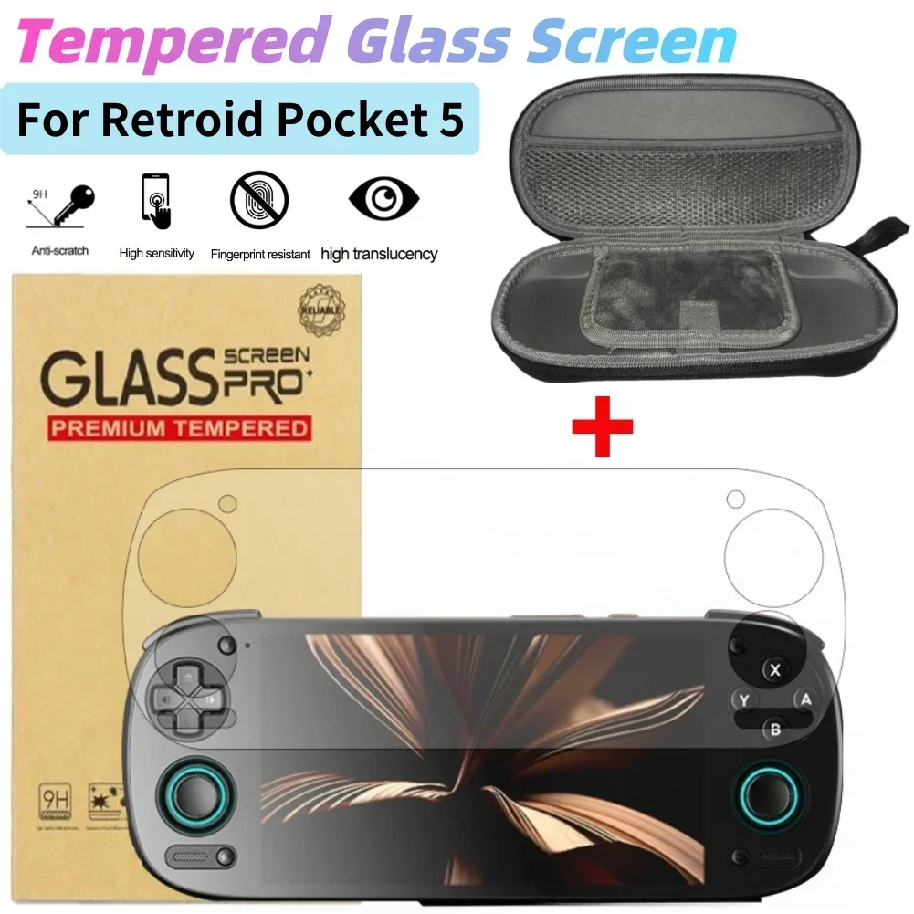 Tragbare Retroid Pocket 5, gehärtetes Glas, Displayschutzfolie, Retro-Videokonsole, RP5, gehärtete Glasfolien, Spielzubehör