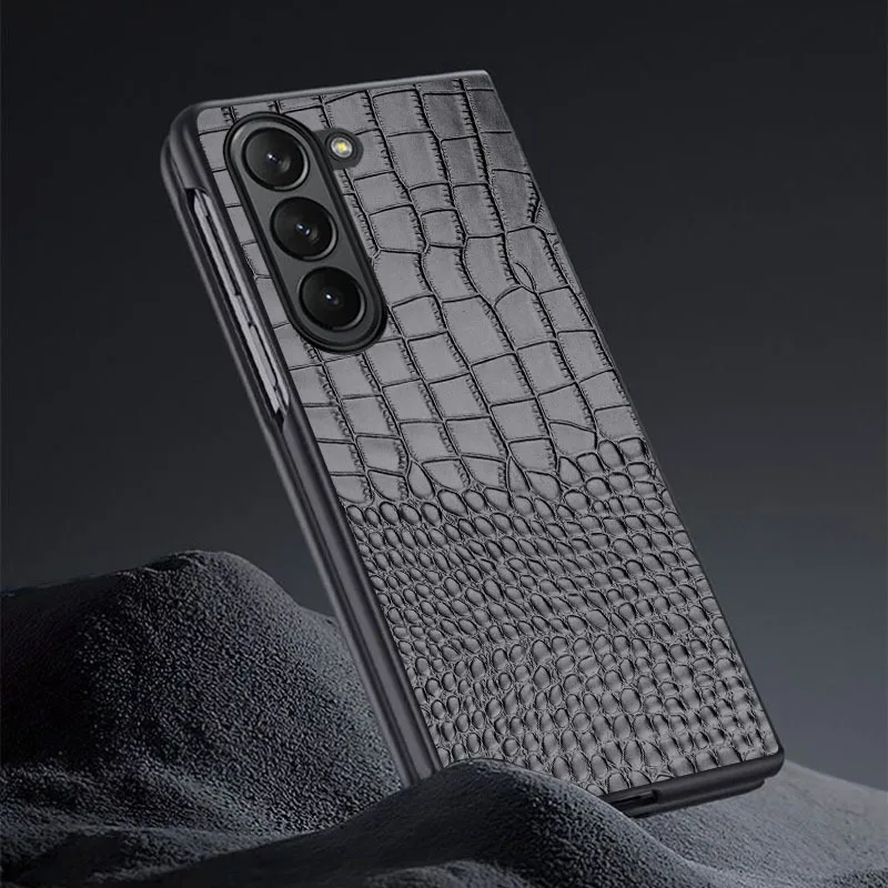 

Роскошный деловой чехол-кошелек из натуральной кожи для Samsung Galaxy Fold 6 Fold6, чехол с отделением для кредитных карт, чехлы-кобуры