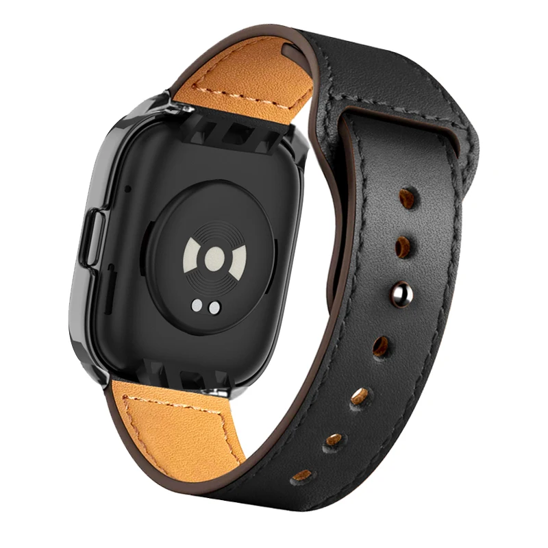 Leather Strap For Redmi Watch 3 Active Redmi Watch 2 Lite Watch Band Metal Case Protector For Xiaomi Mi Watch Lite Bracelet Belt