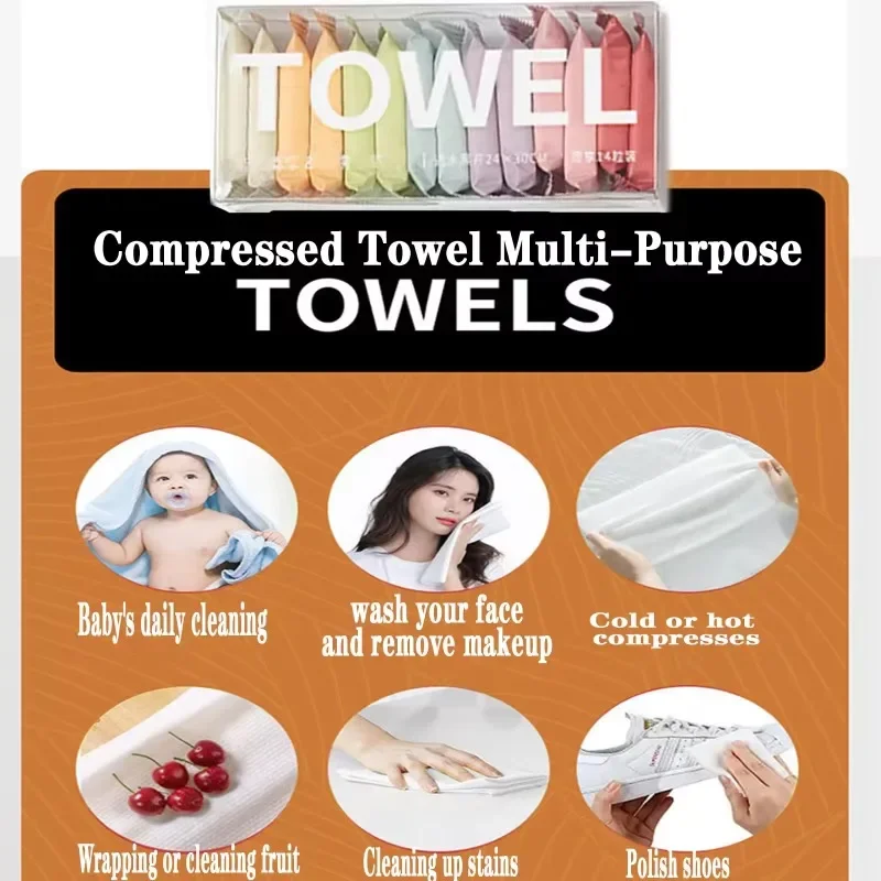 7pcs/4pcs Disposable Compressed Towel Face Wash Towel Thickened and Enlarged Cotton Bath Towel Travel Cleansing Individually