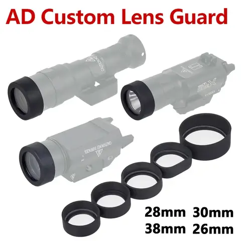 전술 사냥 무기 LED 조명 광고 손전등 사용자 정의 렌즈 가드 T01 Surefire M300 M600 X300 X300V 용 빨간 점 시력 보호 장치