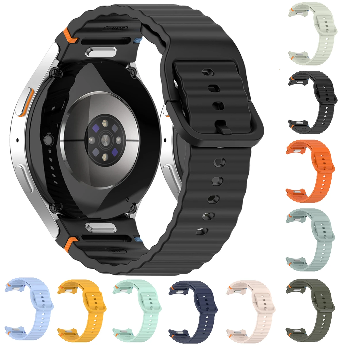 Silikonarmband für Samsung Galaxy Watch 7 6 5 4 40/44 mm 6Classic 43/47 mm Schnellverschluss-Band ohne Lücken für Watch 5Pro 45 mm Armband