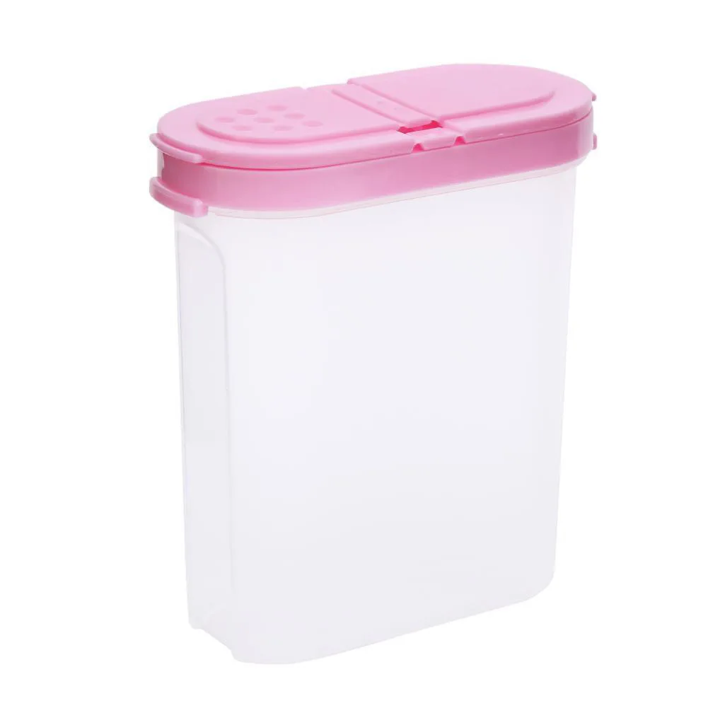 

Brand-new Clear Spice Jars 1* Clear Spice Jars Double Lid Kitchen Storage Pink Seasoning Box Spice Bottles ABS Material