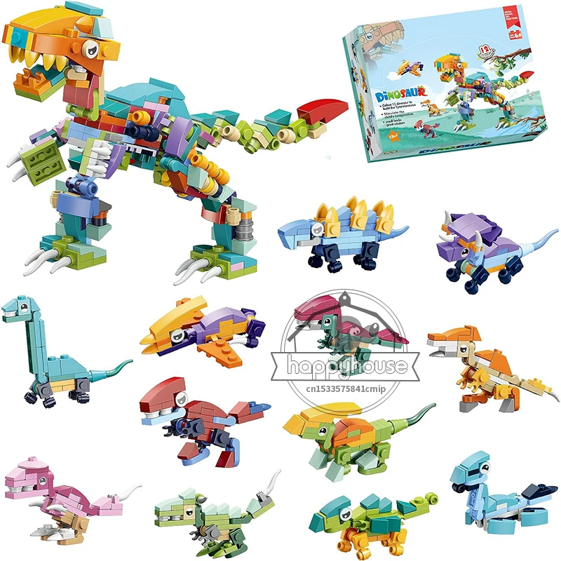 12 in 1 Dinosaur Building Block Set for Kids 12 Pack Mini Animals Building Sets for Boys Girls STEM Montessori Educational Toys