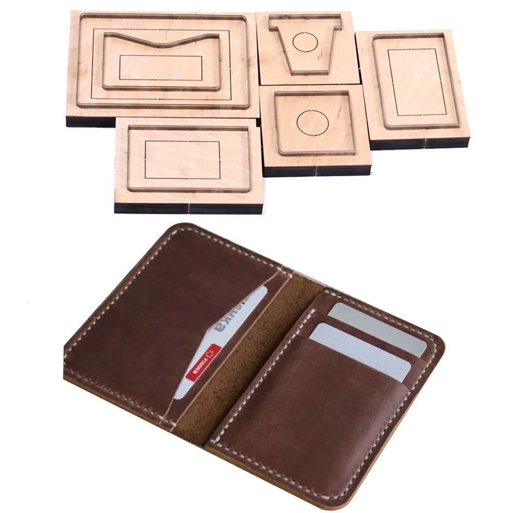 DIY leather craft simple wallet card holder die cutting knife mould hand punch tool pattern