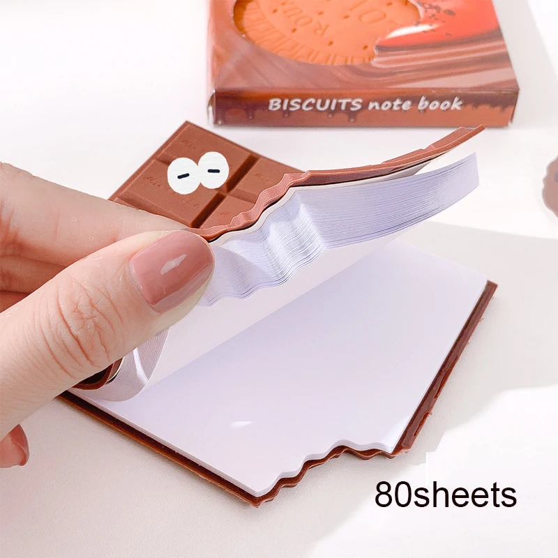 80 sheets Creative Chocolate Shape Sticky Notes Notebooks Memo Pads Kawaii Mini Blank Notepad Child School Supplies Cute Things