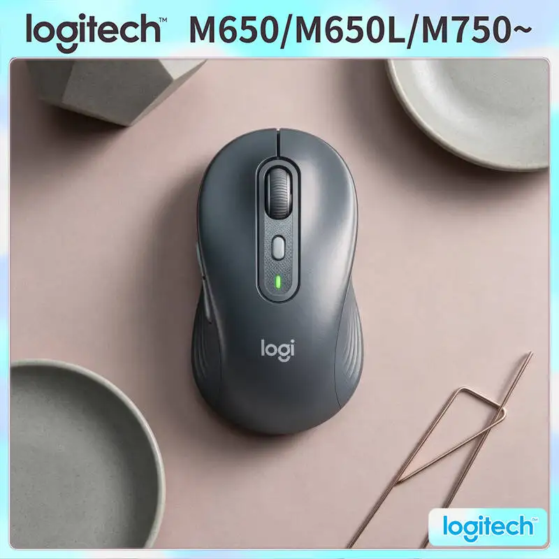 Logitech M650/M650L Ergonomic Mouse - Sustainable Build, Dual Connectivity, SmartWheel Speed Modes, 10m Range