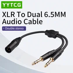 HiFi 6.5mm to XLR Audio Cable Dual 6.35mm TRS Male To 3-Pin XLR Male /Female Audio Y Splitter Cords for Mixer Console AMP