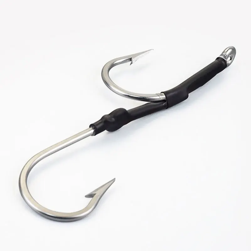 

1PC Tuna Hook Double Fishing Hooks Stainless Steel Fish hook 5/0—12/0 Big Game Boat Fishing Hook Shark Swordfish Hook Fishing