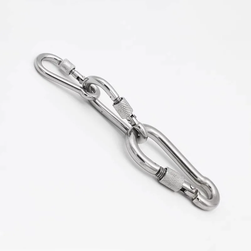 M4-M12 304 Stainless Steel Mountain Buckle Spring Hook Mountain Buckle Lock Hammock Camping Fitness Equipment Hook Rope